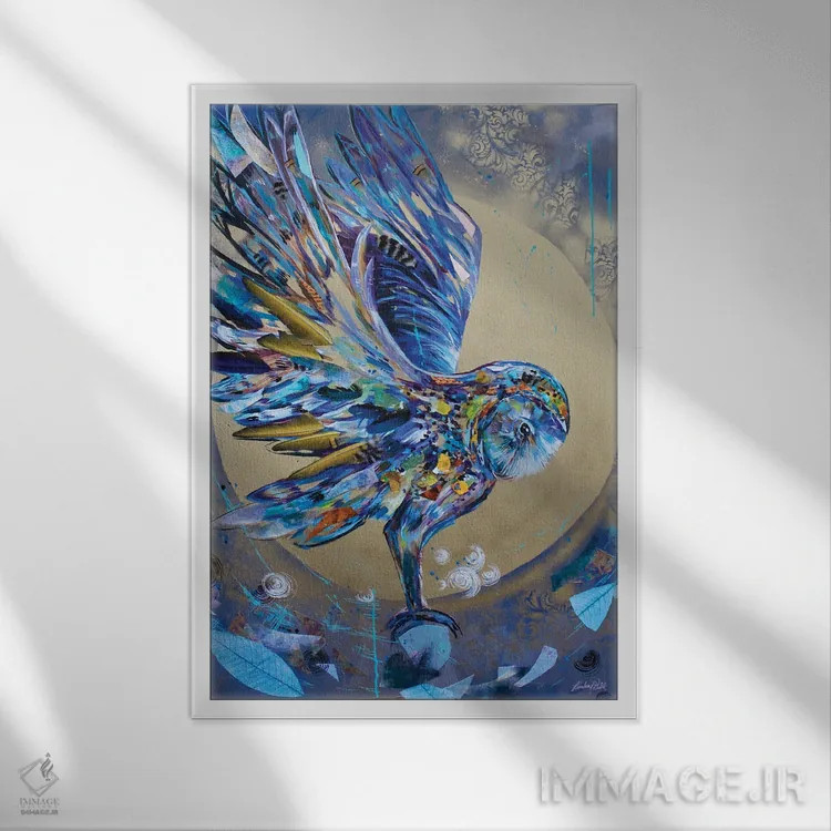 تابلو دکوراتیو ماه برداشت اثر لیندزی دال - نمای قابدار سفید