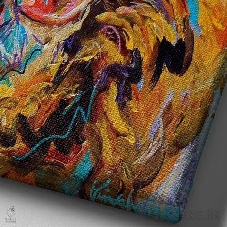 تابلو دکوراتیو لوسی اثر لیندزی دال - نمای نزدیک بافت بوم