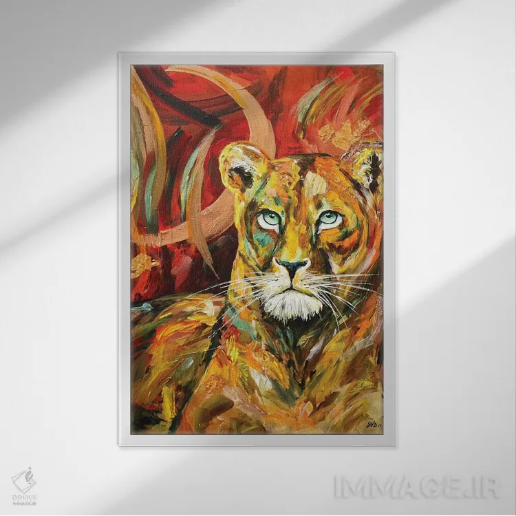 تابلو دکوراتیو شاهزاده زمردی اثر لیندزی دال - نمای قابدار سفید