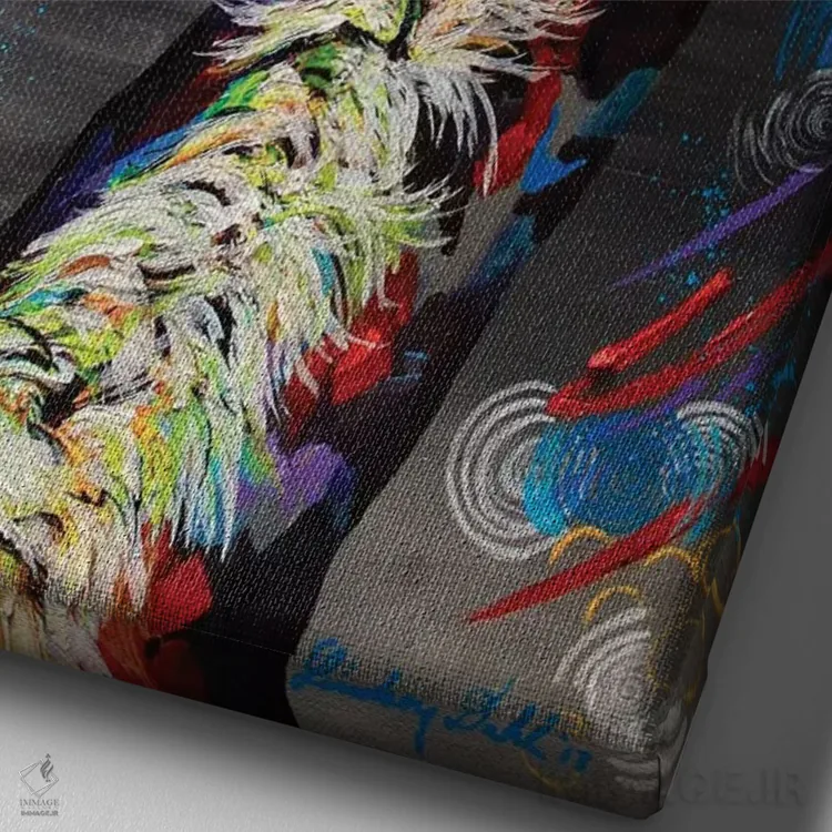 تابلو دکوراتیو آوریل اثر لیندزی دال - نمای نزدیک بافت بوم