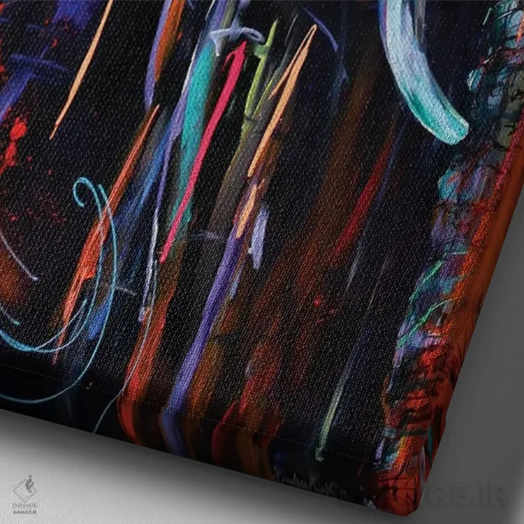 تابلو دکوراتیو غول مهربان اثر لیندزی دال - نمای نزدیک بافت بوم