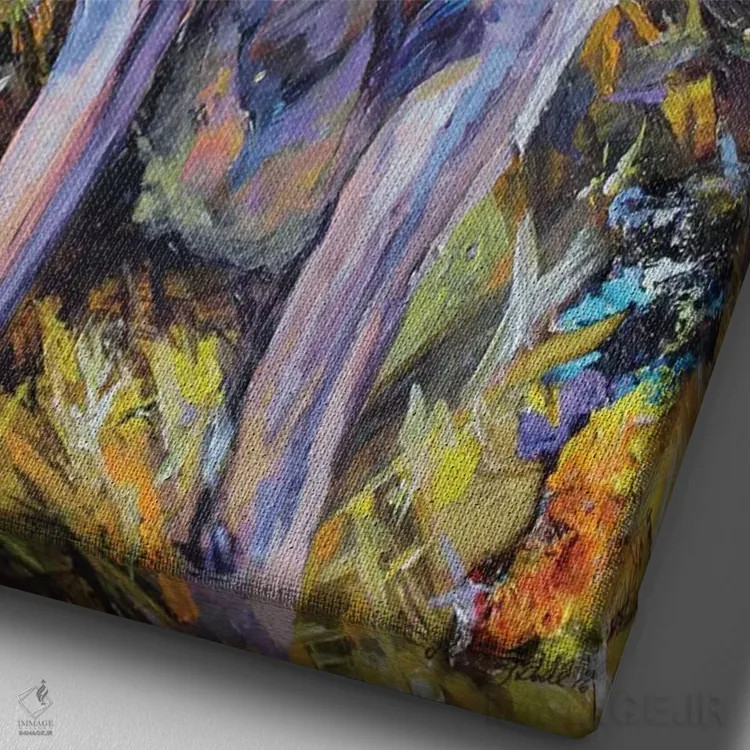 تابلو دکوراتیو روز درو اثر لیندزی دال - نمای نزدیک بافت بوم