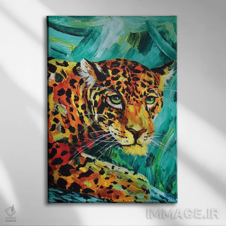 تابلو دکوراتیو یوزپلنگ آمریکایی اثر لیندزی دال - نمای روبهرو روی دیوار