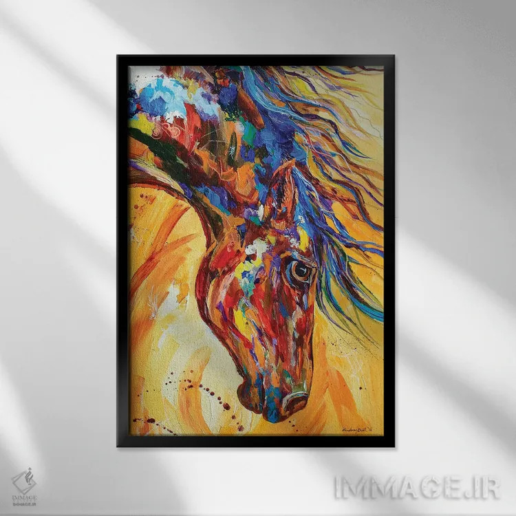 تابلو دکوراتیو جذابیت یال اثر لیندزی دال - نمای قابدار مشکی