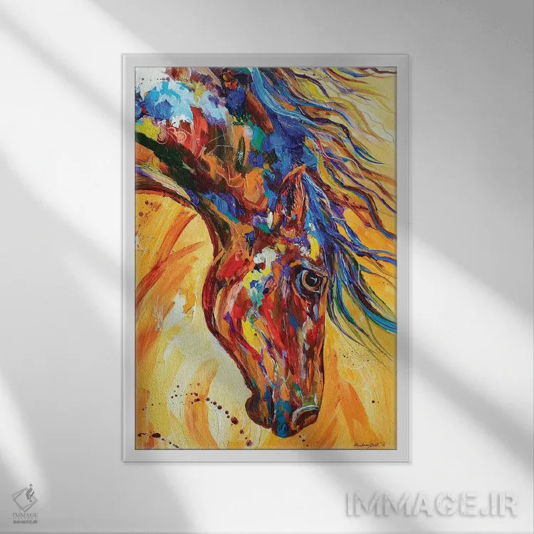 تابلو دکوراتیو جذابیت یال اثر لیندزی دال - نمای قابدار سفید