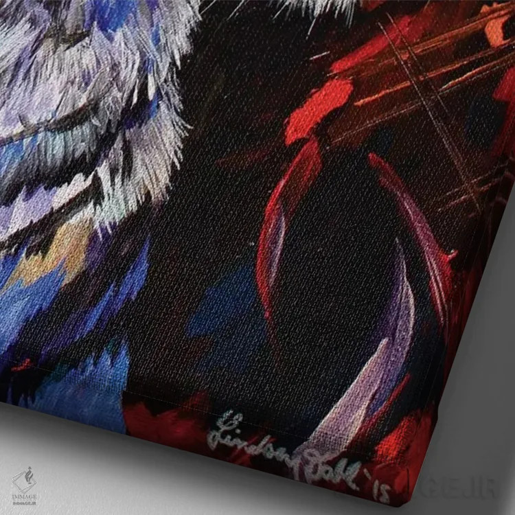 تابلو دکوراتیو راجا اثر لیندزی دال - نمای نزدیک بافت بوم