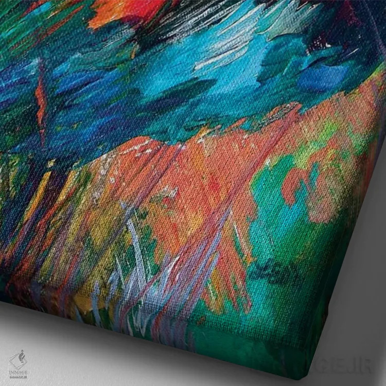 تابلو دکوراتیو کانگوروها اثر لیندزی دال - نمای نزدیک بافت بوم