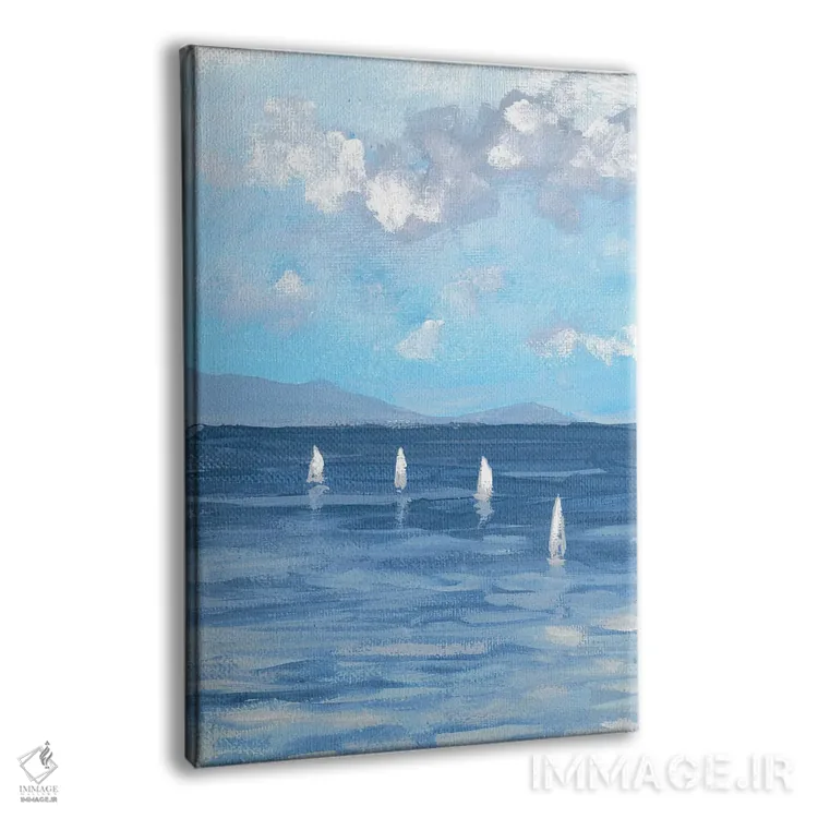 تابلو انتزاعی قایق ها و امواج I اثر دن منیلی - نمای پرسپکتیو محصول
