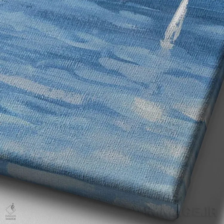 تابلو انتزاعی قایق ها و امواج I اثر دن منیلی - نمای نزدیک بافت بوم