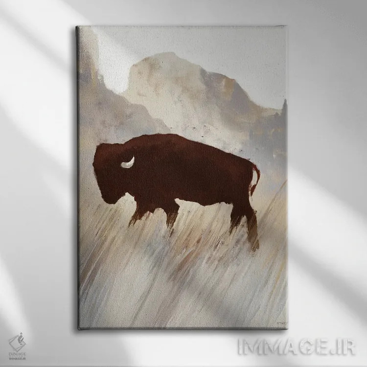 تابلو مینیمال تپه غروب گاومیش II اثر دن منیلی - نمای روبهرو روی دیوار