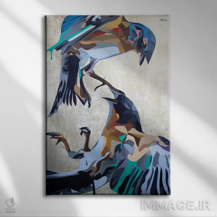 تابلو دکوراتیو بقای اصلح اثر داز - نمای روبهرو روی دیوار