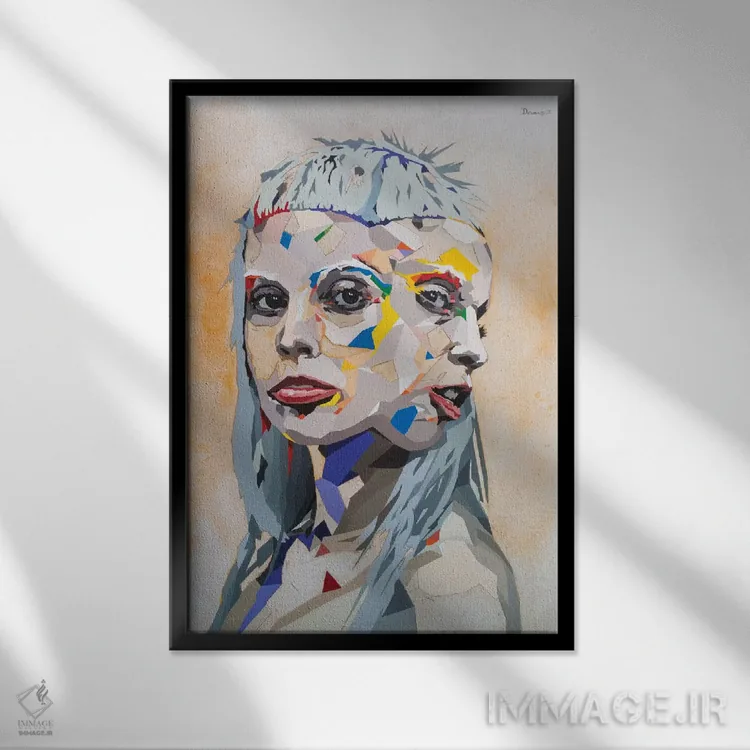 تابلو دکوراتیو تو رو خیلی عجیب می بینم اثر داز - نمای قابدار مشکی