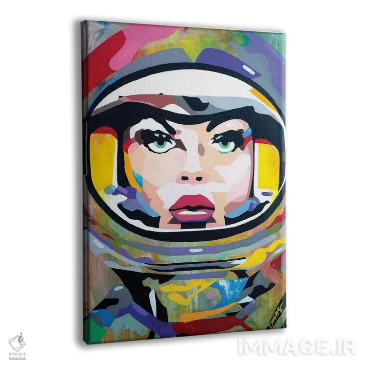 تابلو دکوراتیو دختر فضایی اثر داز - نمای پرسپکتیو محصول