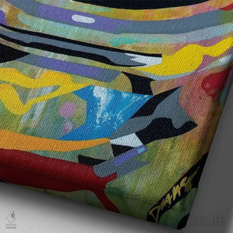 تابلو دکوراتیو دختر فضایی اثر داز - نمای نزدیک بافت بوم