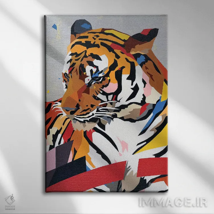 تابلو دکوراتیو ببر چینی اثر داز - نمای روبهرو روی دیوار
