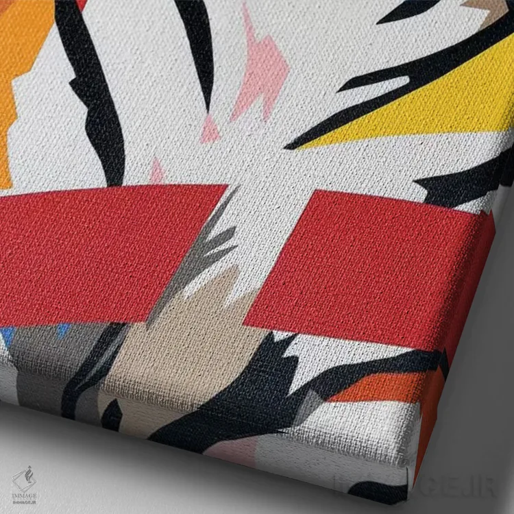 تابلو دکوراتیو ببر چینی اثر داز - نمای نزدیک بافت بوم