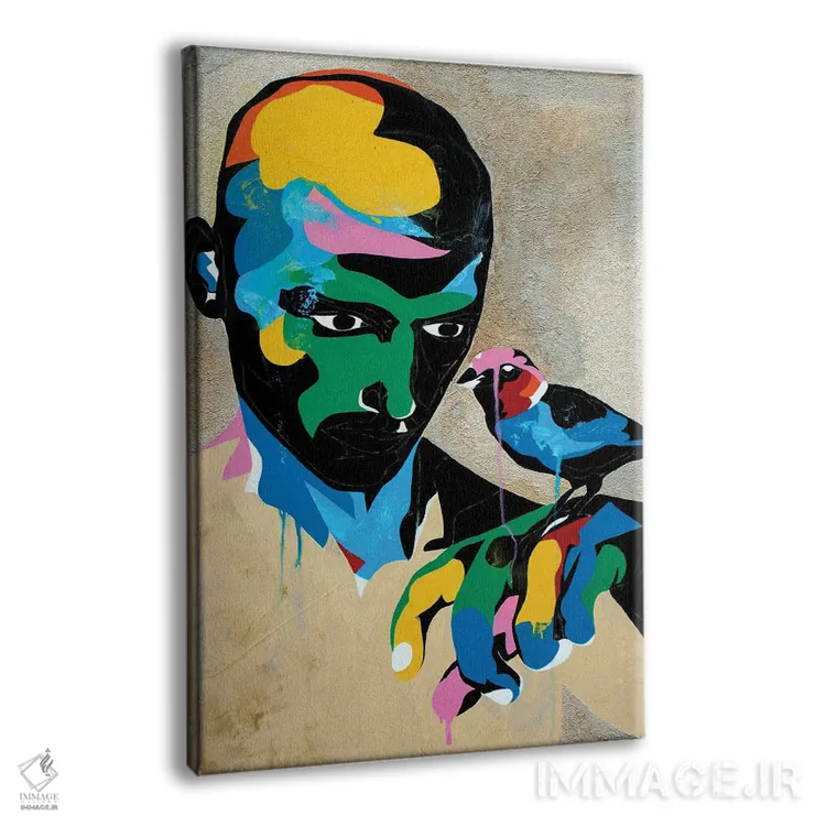 تابلو دکوراتیو مطالعه ای برای پرتره با گنجشک اثر داز - نمای پرسپکتیو محصول