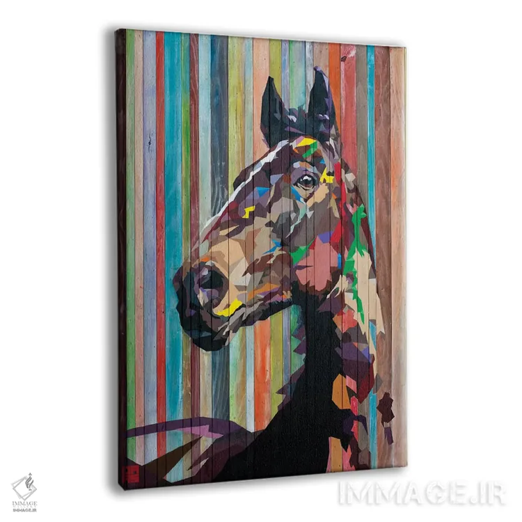 تابلو دکوراتیو اسب هندسی اثر داز - نمای پرسپکتیو محصول