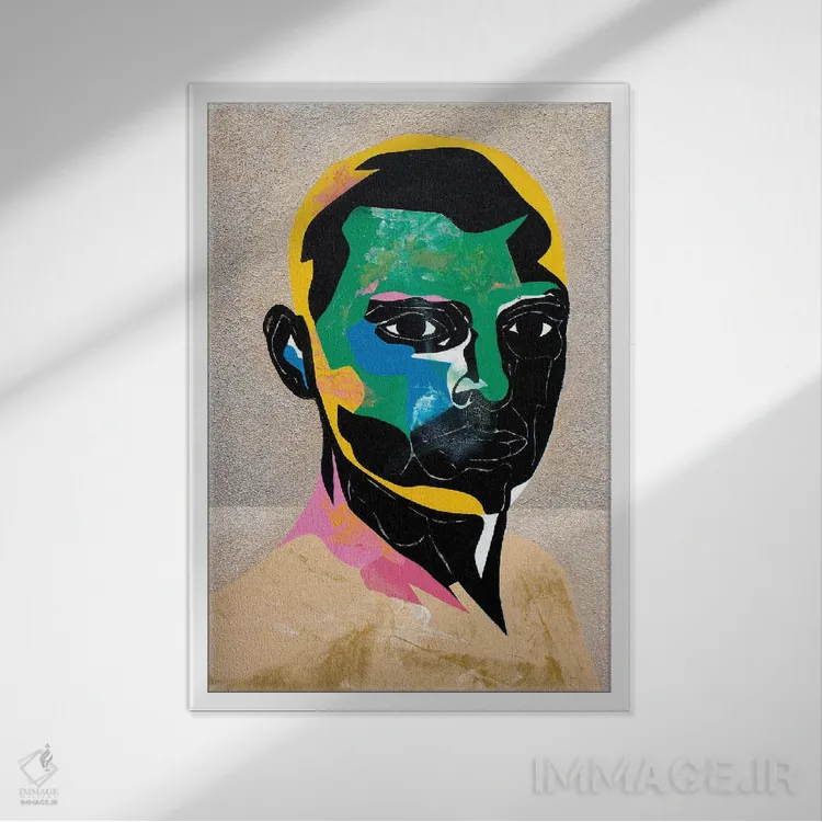 تابلو دکوراتیو مطالعه ای برای پرتره V اثر داز - نمای قابدار سفید