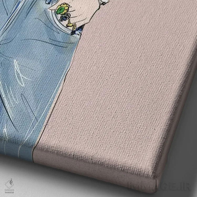 تابلو دکوراتیو کمپین دوازدهم اثر امبر دی - نمای نزدیک بافت بوم