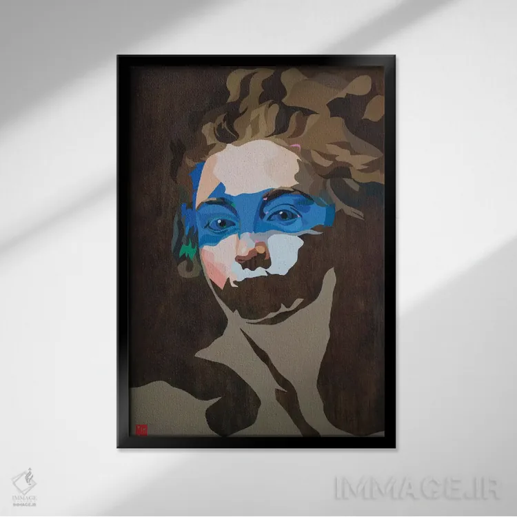 تابلو دکوراتیو فقط تو را می بینم اثر داز - نمای قابدار مشکی