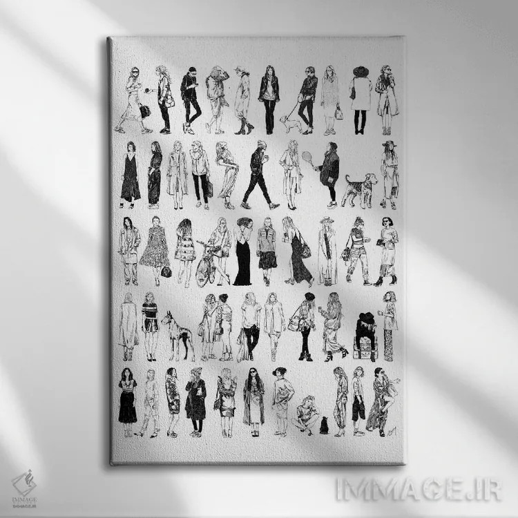 تابلو دکوراتیو سبک های متفاوت اثر امبر دی - نمای روبهرو روی دیوار