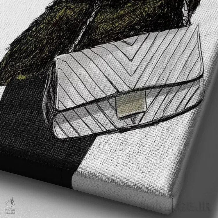 تابلو دکوراتیو داش نهم اثر امبر دی - نمای نزدیک بافت بوم