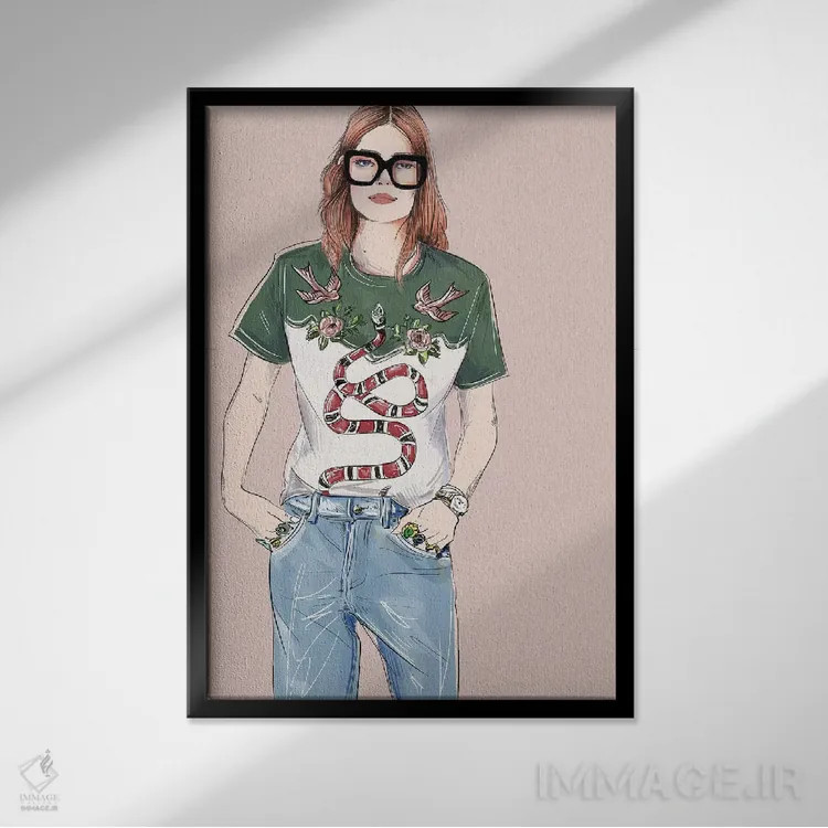 تابلو دکوراتیو کمپین دوازدهم اثر امبر دی - نمای قابدار مشکی