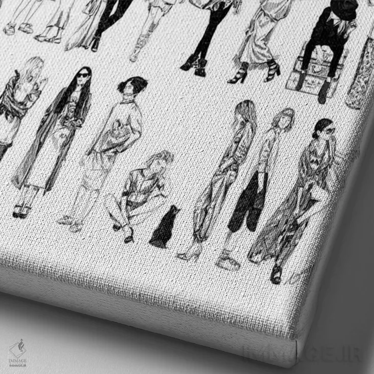 تابلو دکوراتیو سبک های متفاوت اثر امبر دی - نمای نزدیک بافت بوم