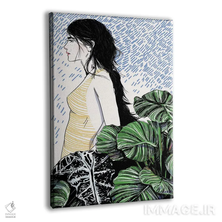 تابلو دکوراتیو باغ آبی اثر امبر دی - نمای پرسپکتیو محصول