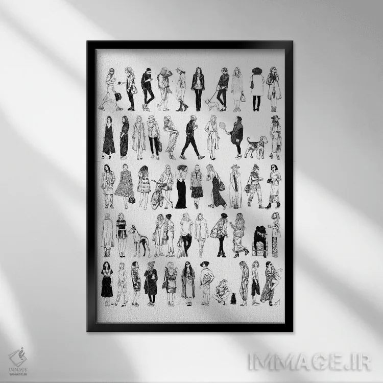 تابلو دکوراتیو سبک های متفاوت اثر امبر دی - نمای قابدار مشکی