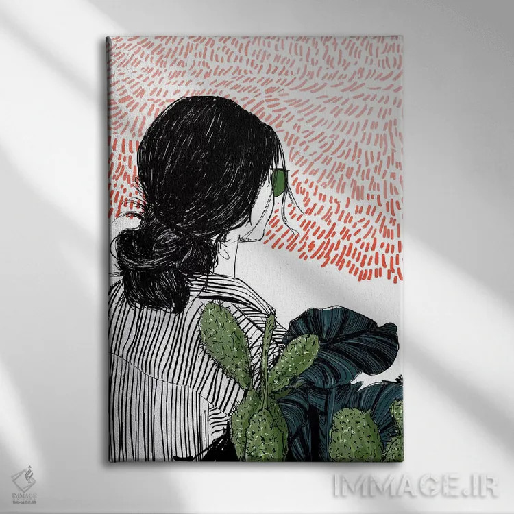 تابلو دکوراتیو باغ قرمز اثر امبر دی - نمای روبهرو روی دیوار