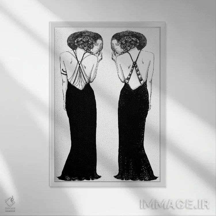 تابلو دکوراتیو نگاه دوباره اثر امبر دی - نمای قابدار سفید