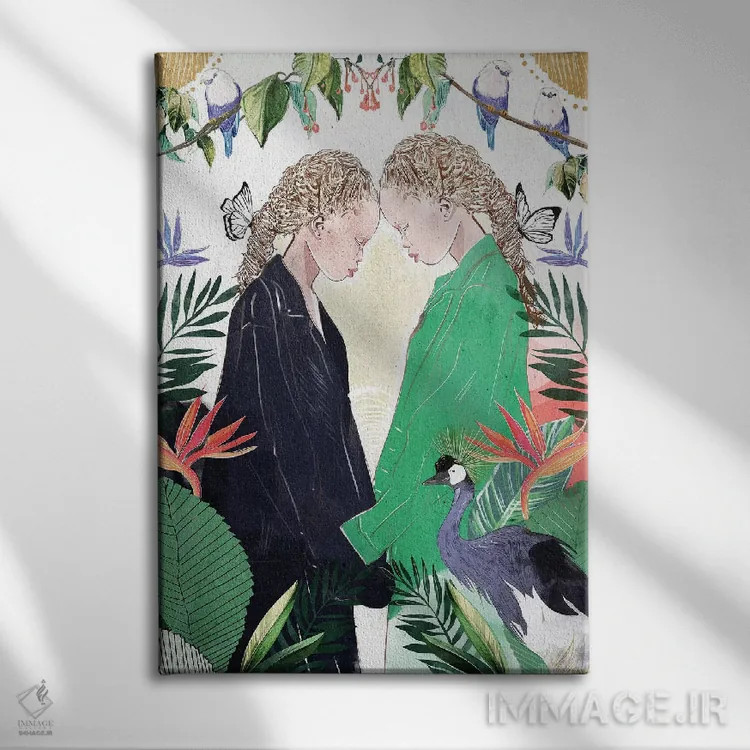 تابلو دکوراتیو دوستان صمیمی اثر امبر دی - نمای روبهرو روی دیوار