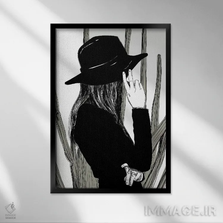 تابلو دکوراتیو پنهان اثر امبر دی - نمای قابدار مشکی