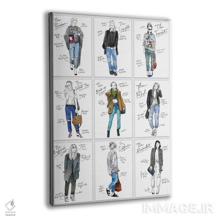 تابلو دکوراتیو تمام دوست پسرها اثر امبر دی - نمای پرسپکتیو محصول