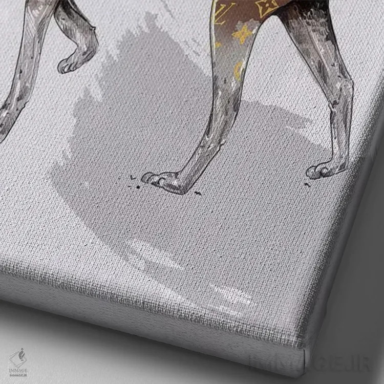 تابلو دکوراتیو ال وی اثر امبر دی - نمای نزدیک بافت بوم