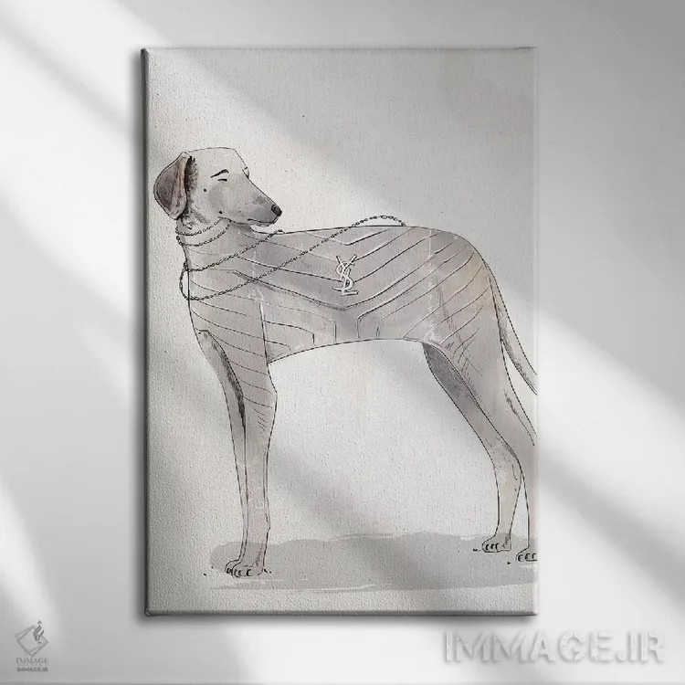 تابلو دکوراتیو ایو سن لوران اثر امبر دی - نمای روبهرو روی دیوار