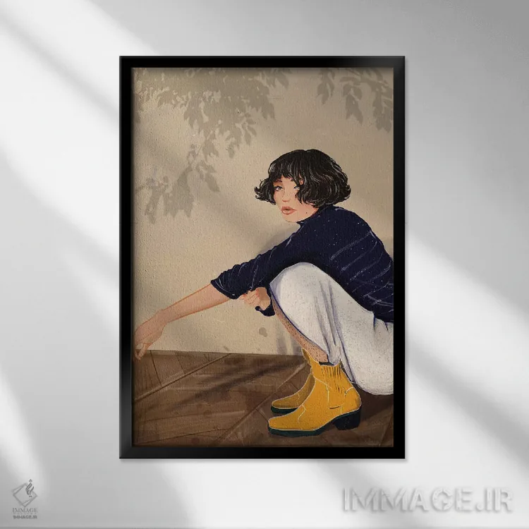 تابلو دکوراتیو لولا اثر امبر دی - نمای قابدار مشکی