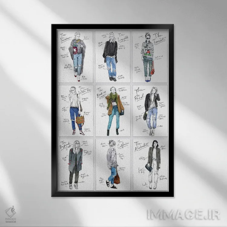 تابلو دکوراتیو تمام دوست پسرها اثر امبر دی - نمای قابدار مشکی