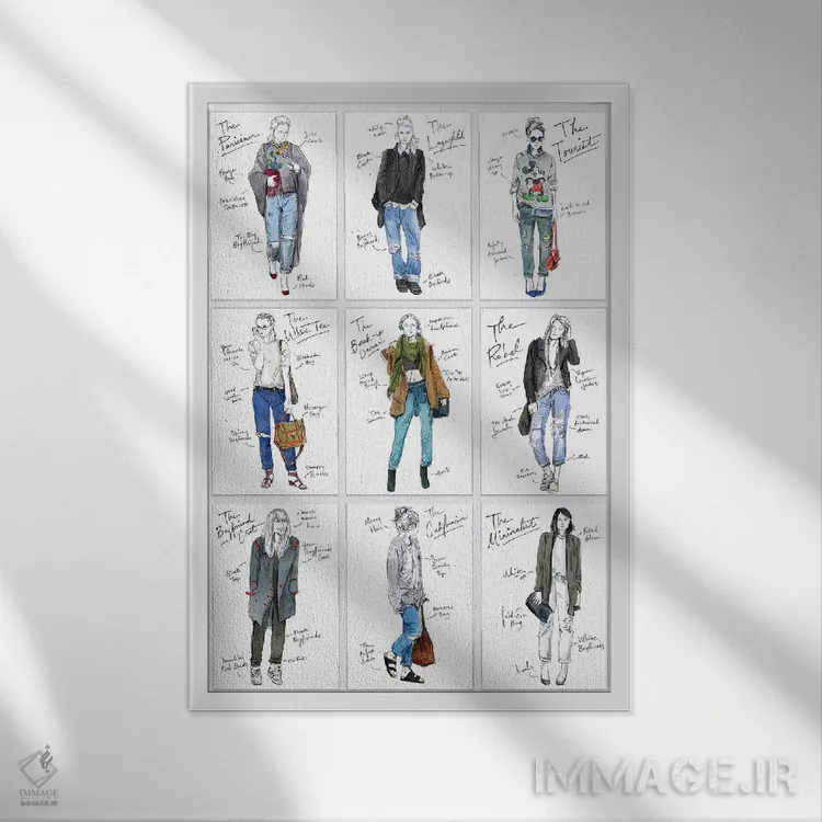 تابلو دکوراتیو تمام دوست پسرها اثر امبر دی - نمای قابدار سفید