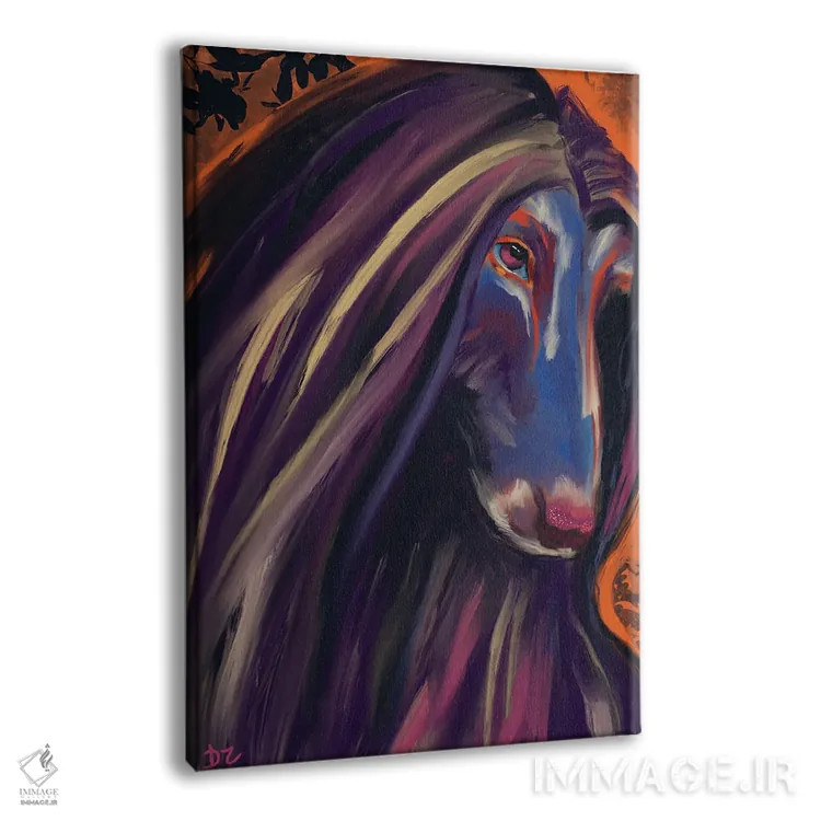 تابلو دکوراتیو سگ تازی افغانی اثر دائو زد - نمای پرسپکتیو محصول