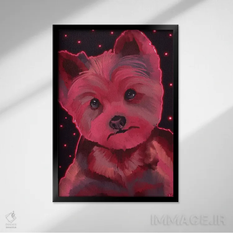 تابلو دکوراتیو یورکشایر تریر اثر دائو زد - نمای قابدار مشکی