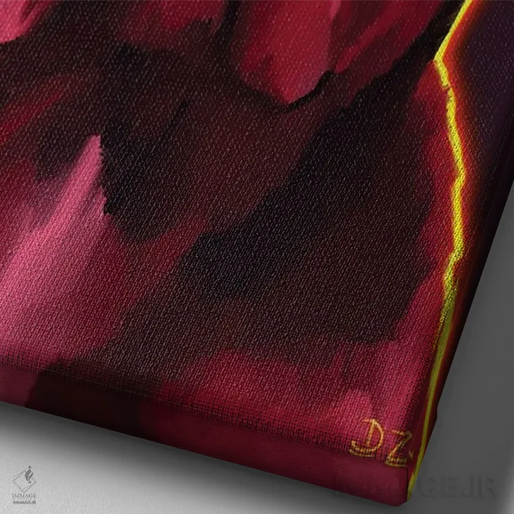 تابلو دکوراتیو کین کورسو اثر دائو زد - نمای نزدیک بافت بوم