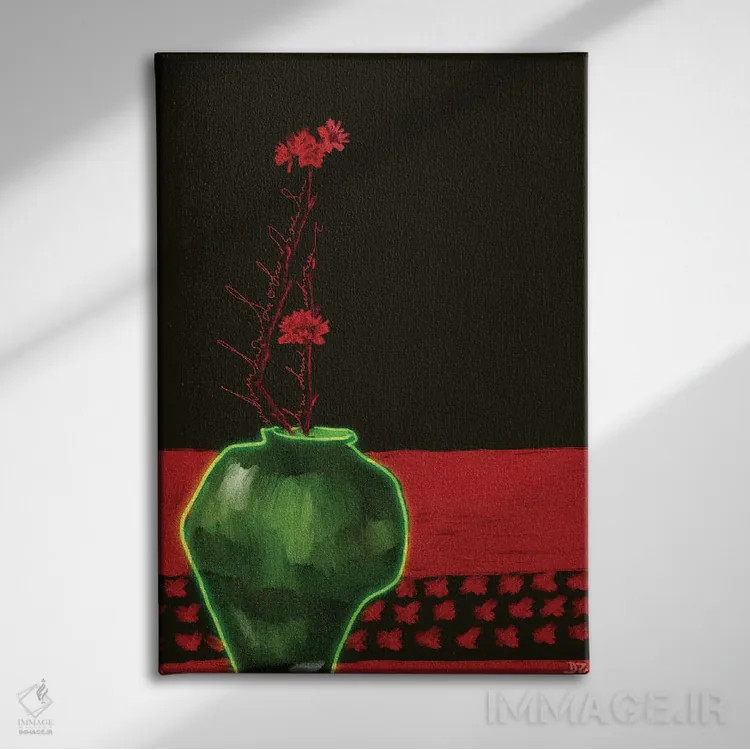 تابلو دکوراتیو گل جادویی اثر دائو زد - نمای روبهرو روی دیوار