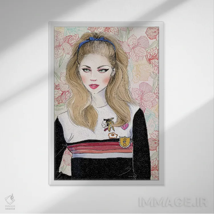 تابلو دکوراتیو کمپین دهم اثر امبر دی - نمای قابدار سفید