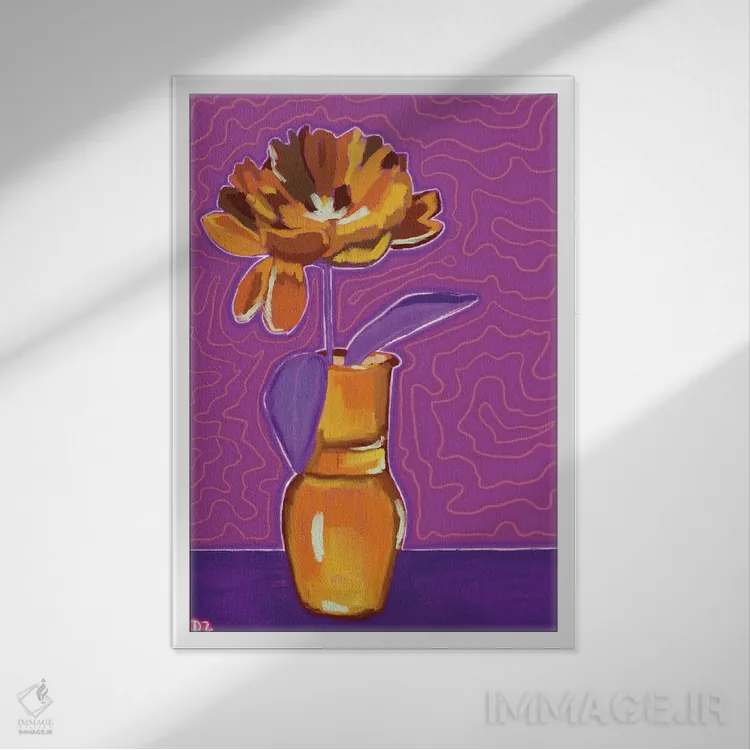 تابلو دکوراتیو لطافت اثر دائو زد - نمای قابدار سفید