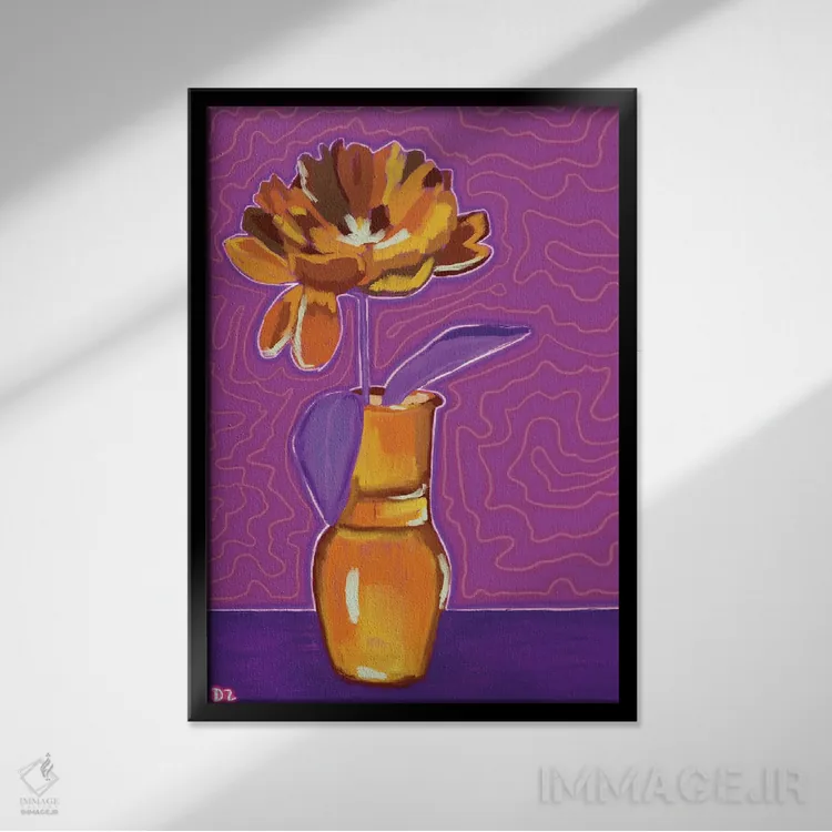 تابلو دکوراتیو لطافت اثر دائو زد - نمای قابدار مشکی