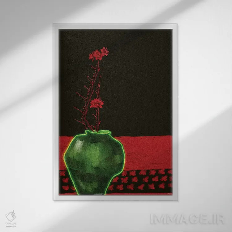 تابلو دکوراتیو گل جادویی اثر دائو زد - نمای قابدار سفید