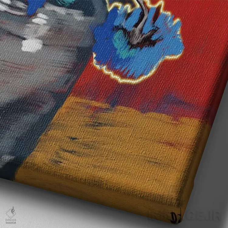 تابلو دکوراتیو گل شب اثر دائو زد - نمای نزدیک بافت بوم